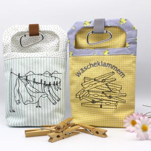 Embroidery file ITH 16 x 26 cm Clothes peg bag Clothesline Pegs with blank file
