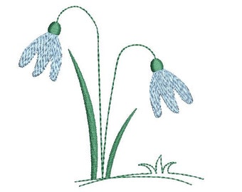 Embroidery file flower bells 3 sizes