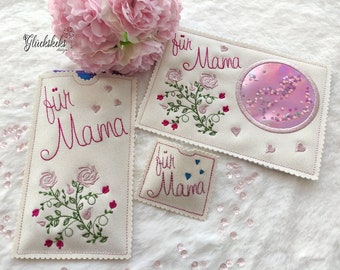 Embroidery file Mother's Day SET ITH chocolate shell wish-fulfiller mugrug flower plug
