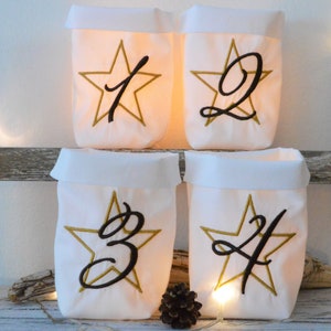 ITH Advent light bag with star and number 13 x 18 cm
