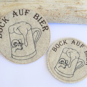 Embroidery file beer ITH coasters around different sizes