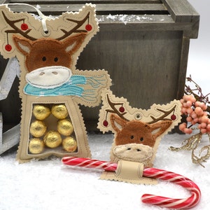 Embroidery file reindeer filling object ITH