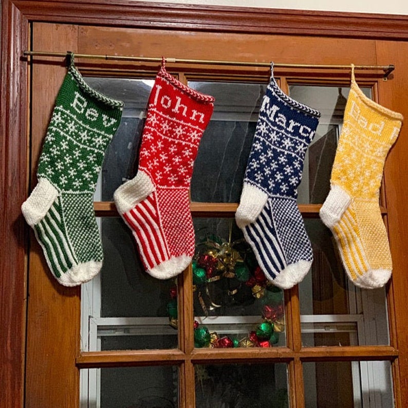 Falling Snow Christmas Stockings Etsy