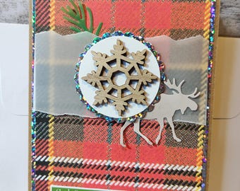 Christmas card checkered