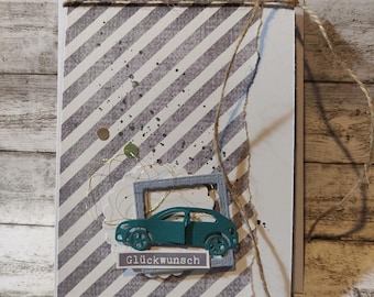Congratulations card driving license car test