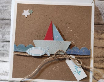 Nautical christening card, card for christening