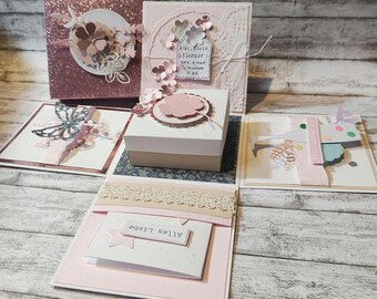 Explosionsbox Geburtstag Geschenk Geldgeschenk Geburtstagsgeschenk rosa Frau Mädchen