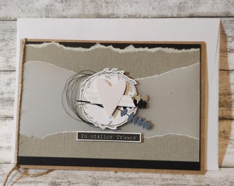 Sympathy card with heart design.