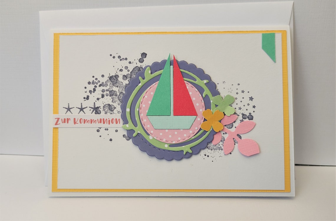 Karte Kommunion Schiff Etsy