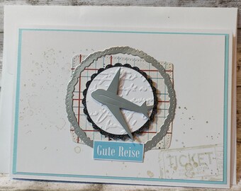 Gute Reise Karte Flugzeug