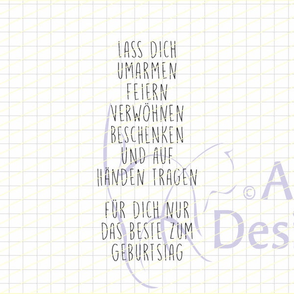 Textstempel LASS DICH UMARMEN