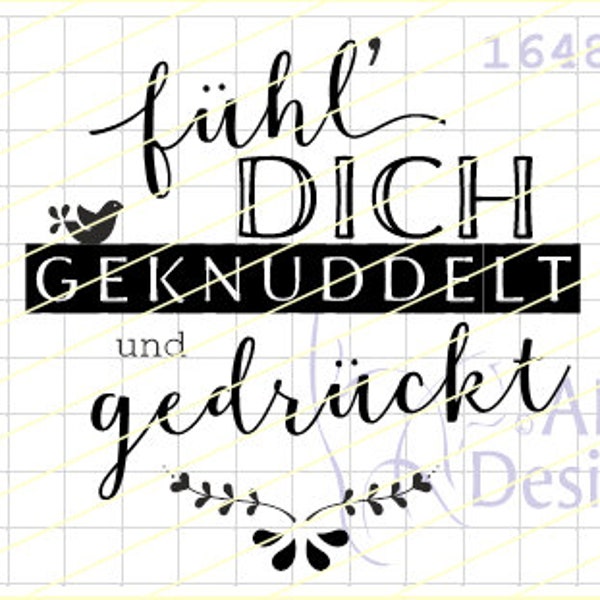 Textstempel FÜHL DICH GEDRÜCKT