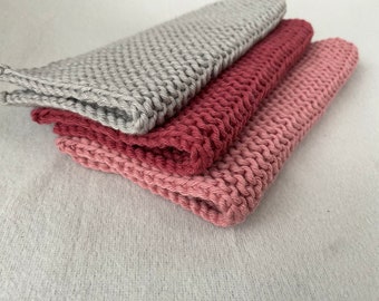 3 dishcloths, dishcloths, wiping cloths, kitchen towels, coarse knit