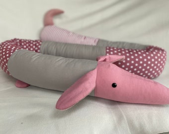 Dackel FRIEDA, 2,2 Meter, Dekokissen, versandfertig