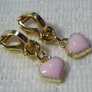 Children's ear clips clips pink heart image 1