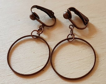 Ear clips clips Creoles Copper 2.5 cm