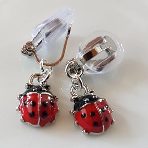Children's ear clips with ladybugs