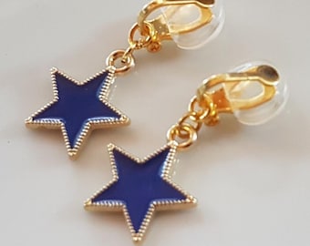 Kinderohrclips mit blaue Sterne