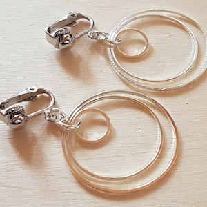 Ear clips clips silver plated Creoles 3 cm