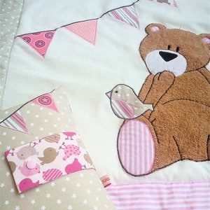 Set Krabbeldecke Teddy und Wickeltasche / Decke / Tasche / Windeltasche Bild 1