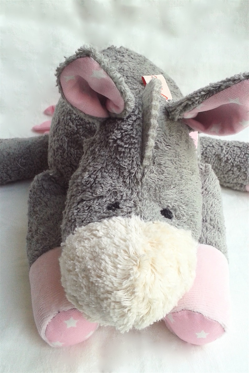 Kuscheltier ''kleiner Esel'' rosa/grau / Esel / Donkey / Schmusetier Bild 1