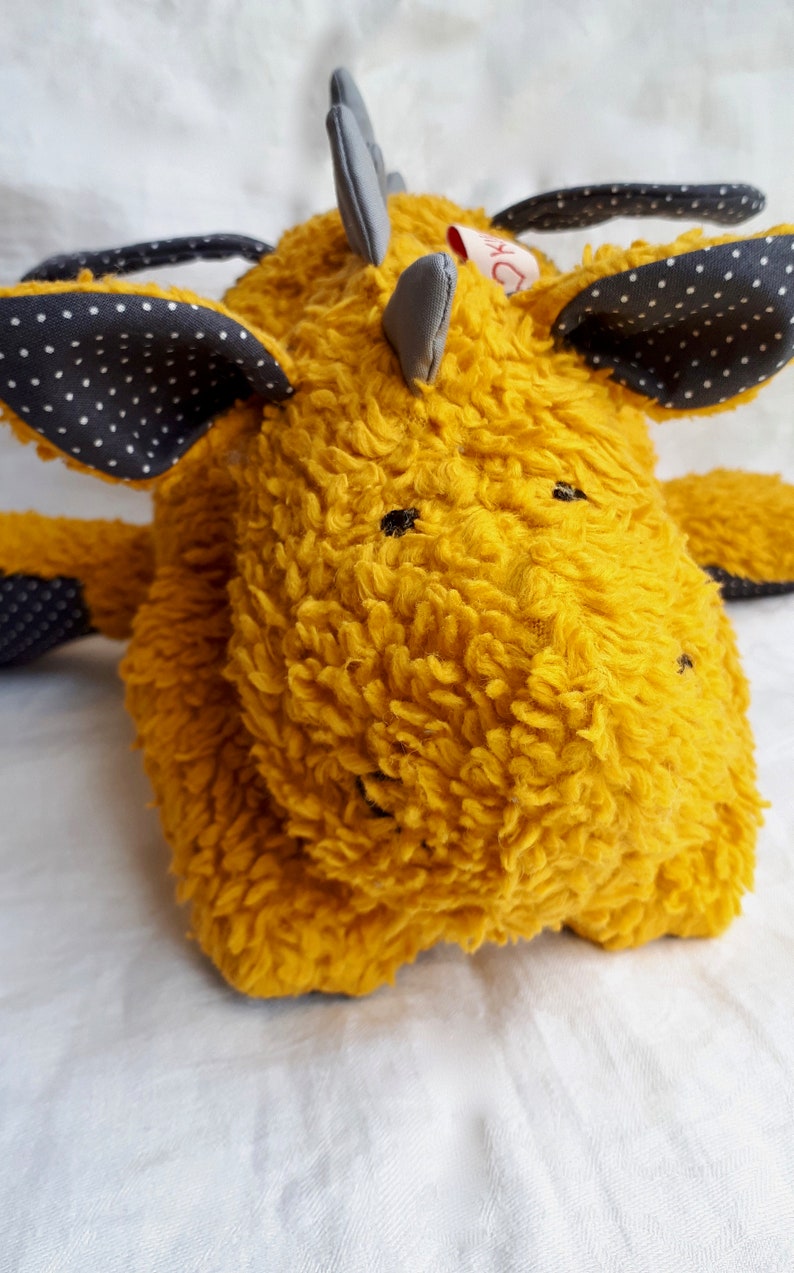 Cuddly toy ''little dragon'' mustard yellow / dragon / cuddly toy image 5