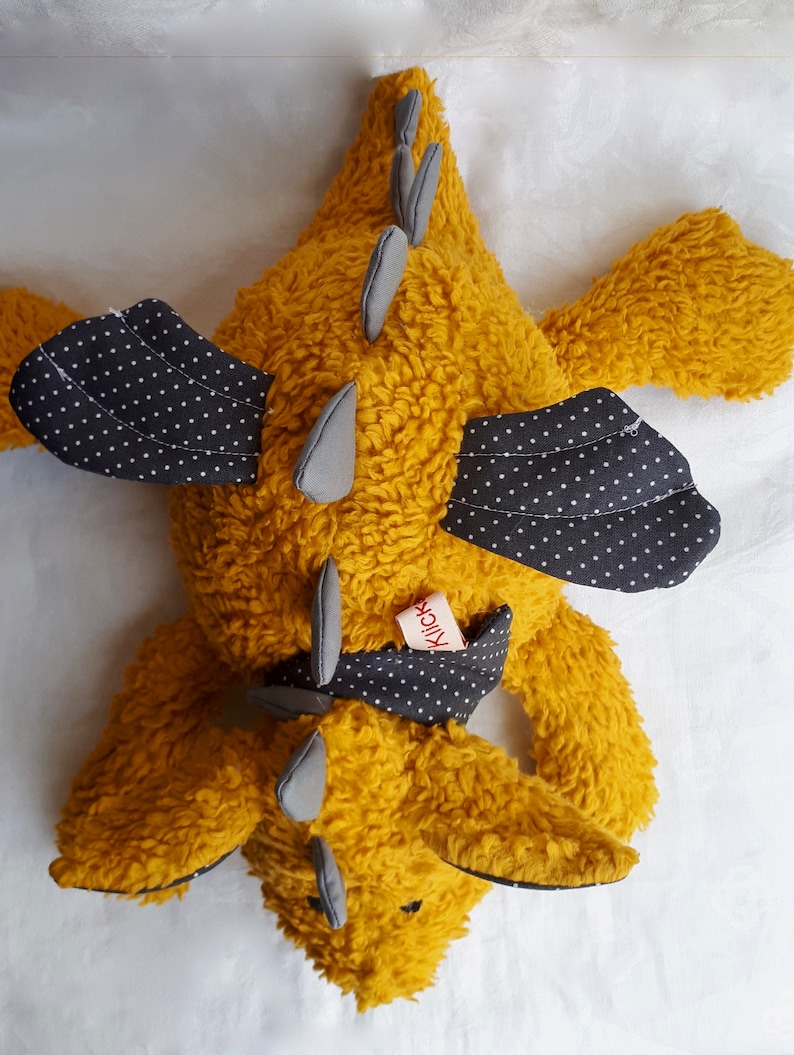 Cuddly toy ''little dragon'' mustard yellow / dragon / cuddly toy image 4