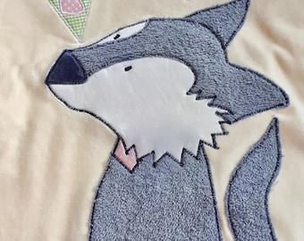 Baby blanket "little wolf" pink/ blanket/ baby blanket/ fox