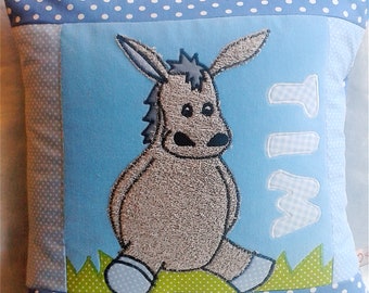 Name pillow "little donkey" green/pillow/cuddly pillow/donkey