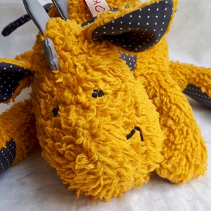 Cuddly toy ''little dragon'' mustard yellow / dragon / cuddly toy image 3