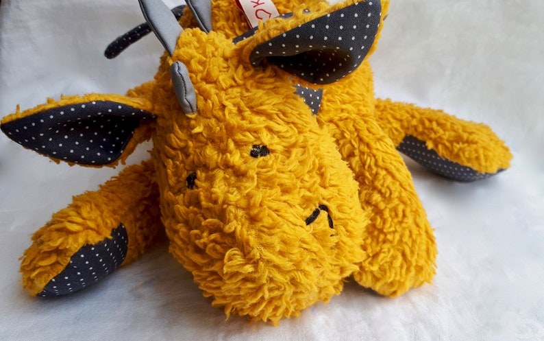 Cuddly toy ''little dragon'' mustard yellow / dragon / cuddly toy image 3