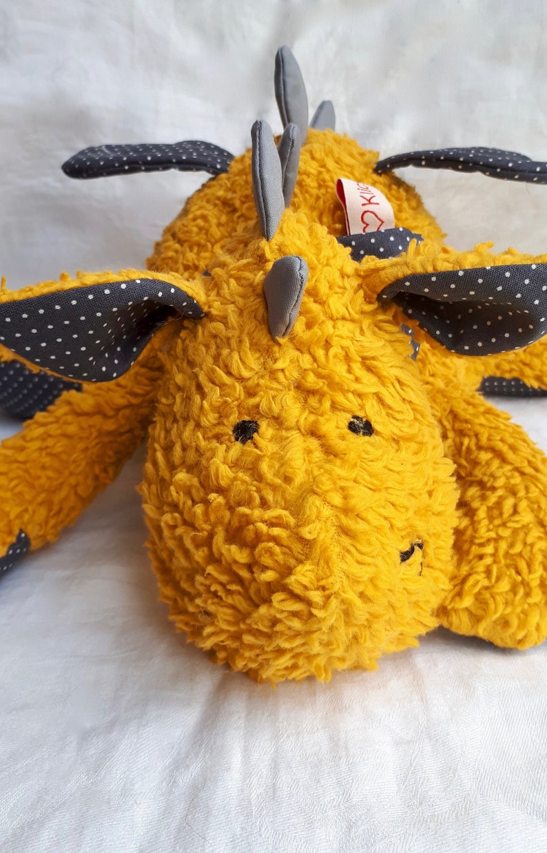 Cuddly toy ''little dragon'' mustard yellow / dragon / cuddly toy image 1