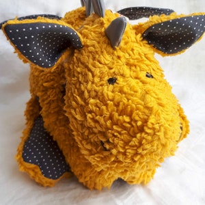 Cuddly toy ''little dragon'' mustard yellow / dragon / cuddly toy image 7