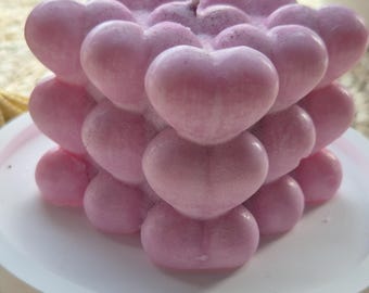 Candle in a glass, Valentine's Day, decoration, gift, dessert, heart, love