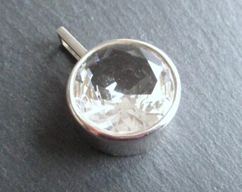 Pendant Bengt Hallberg 925 sterling silver 70s Sweden BEH large rock crystal Scandinavian design modernist