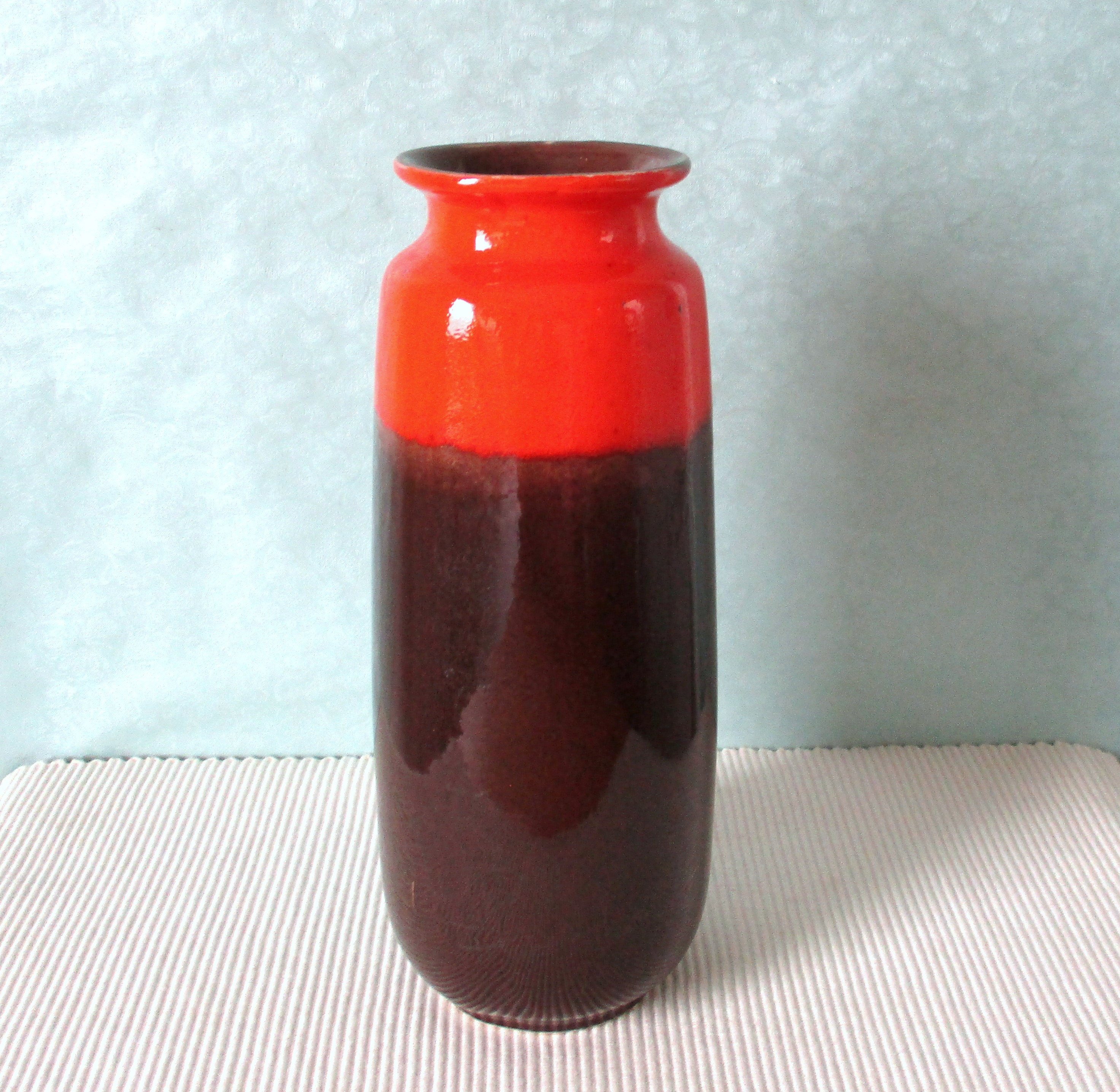 Buy Vase Scheurich 206-27 Orange Dark Brown 70s WGP True Vintage