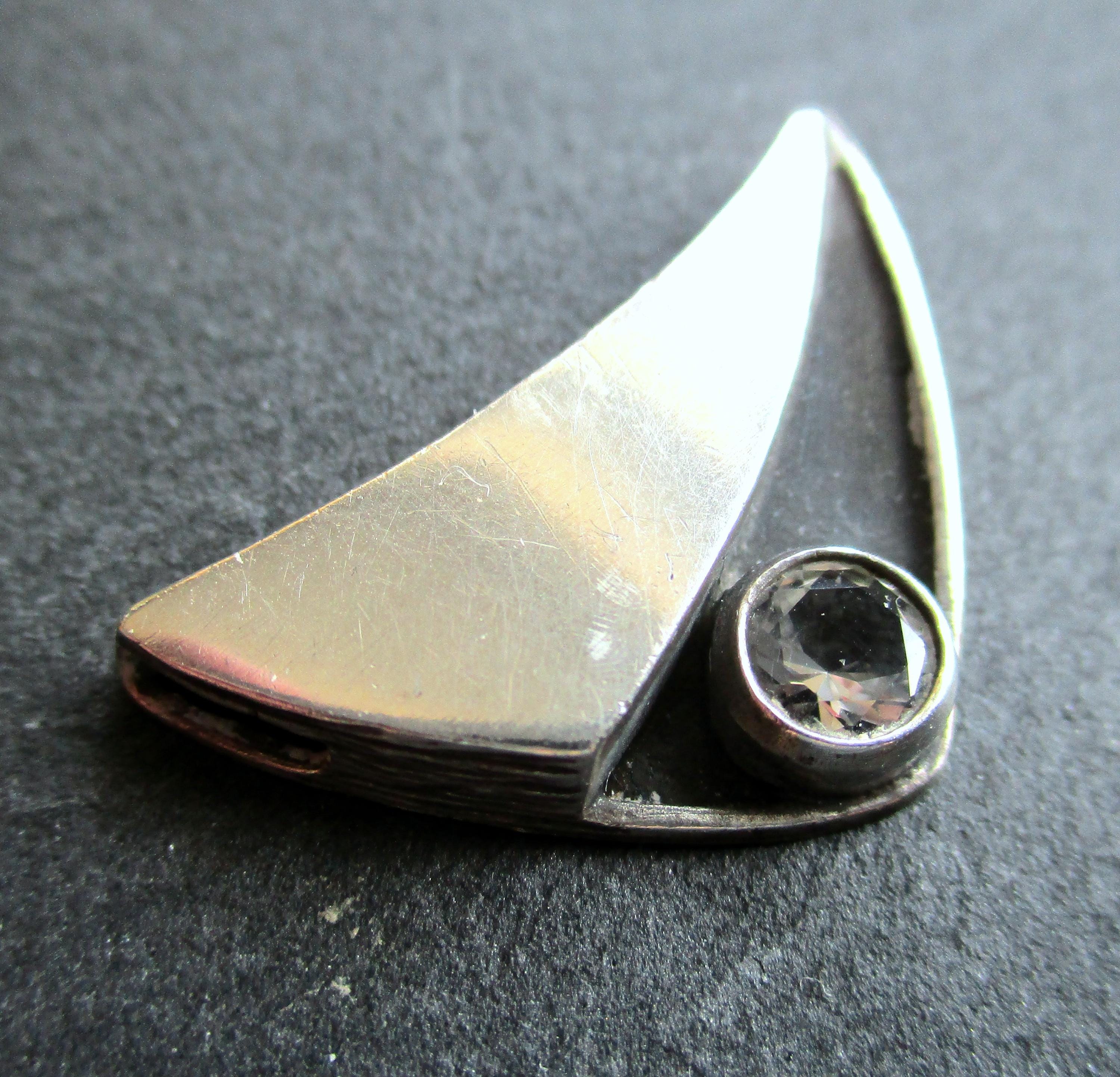 Pendant NINEX Korut Finland 925 Sterling Silver Rock Crystal 70s