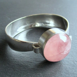 Bracelet Vintage En Argent 800 Et Quartz Clair – Années 50, Design Moderniste, Ajustable