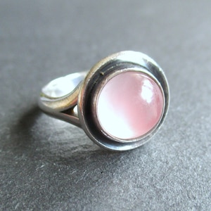 Ring N.E. From Denmark 925er Sterling Silber Rosenquarz Mid Century Modernist danish design Silber Skandinavien Niels Erik From
