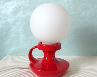 Table lamp ceramic Cari Zalloni Steuler 303/10 70s red Pop Art West German Pottery WGP Space Age Design table lamp light