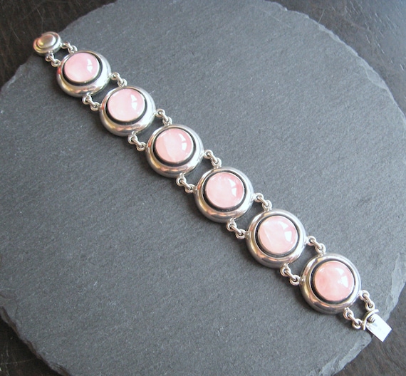 Bracelet N.E. From 925 Sterling Silver Rose Quart… - image 3
