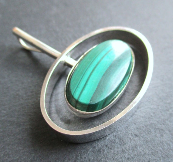 Trailer N.E. From 925 Sterling Silver Malachite C… - image 2