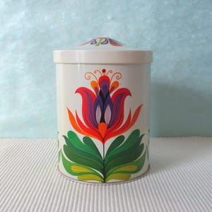 Blechdose Kaffeedose Retro Pop Art 70er Jahre Seventies Blumen bunt Vintage VTG