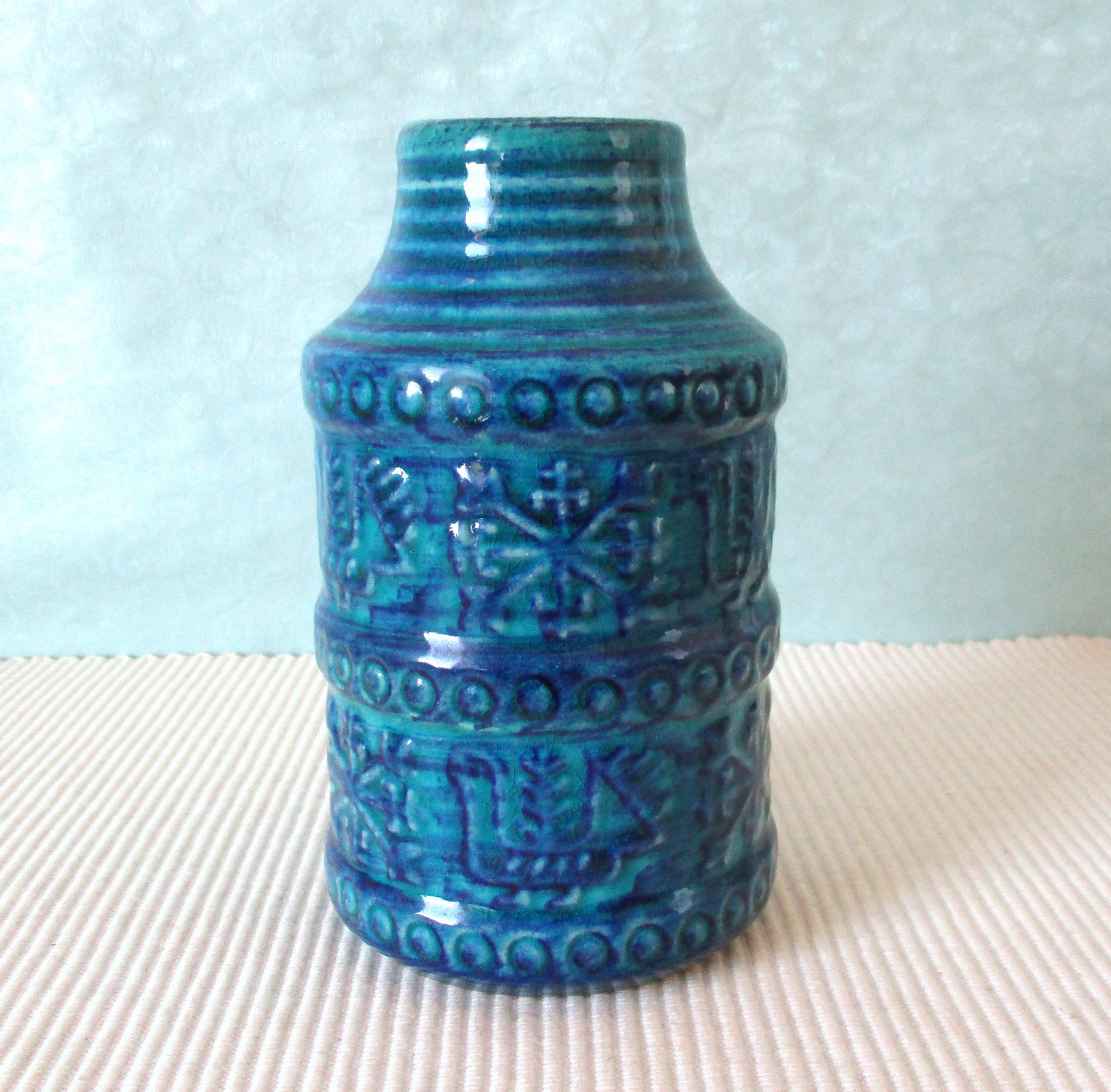 Vase Bay Keramik 64 14 Bodo Mans Royal Blue Turquoise Green