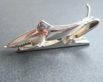 Krawattenclip Hai 925er Sterling Silber 80er Jahre 90er Jahre MAX Krawattennadel Shark