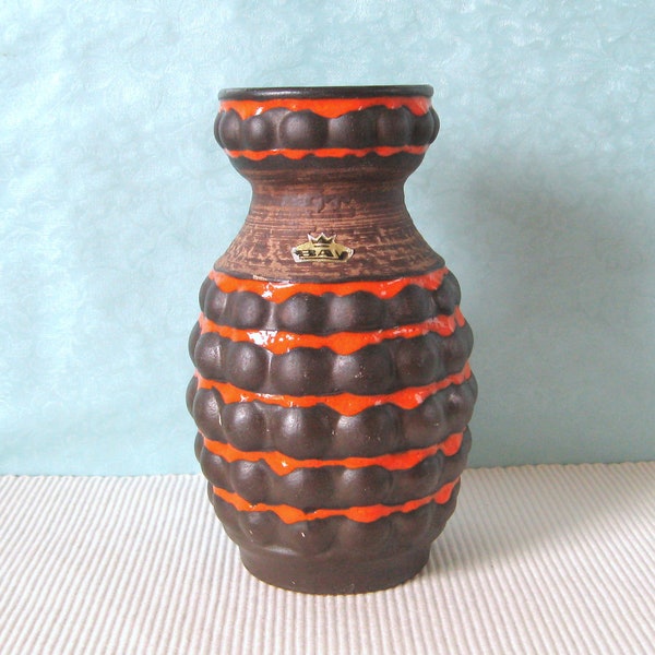 Vase Bay Keramik 64-20 Bubbles braun orange Sixties 60er Jahre 70er Jahre Mid Century Modernist Bubblesvase West German Pottery WGP