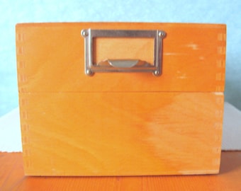 Large Card Box Beech 50s 60s Industrial Loft Metal Fittings Office Storage Mid Century Modernist