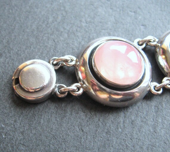 Bracelet N.E. From 925 Sterling Silver Rose Quart… - image 5