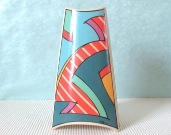 Vase Rosenthal Flash One Dorothy Hafner 80er Jahre Memphis Style Künstlervase Sammlerstück Dreieckvase Rosenthal Studio Line Germany