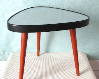 Flower stool tripod 50s Fifties Rockabilly kidney table era indoor gardening anthracite marbled Resopal vintage VTG